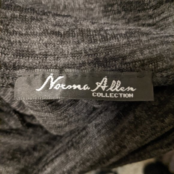 Charcoal Heather Gray Pullover Batwing Cowl Neck Sweater - Picture 6 of 8